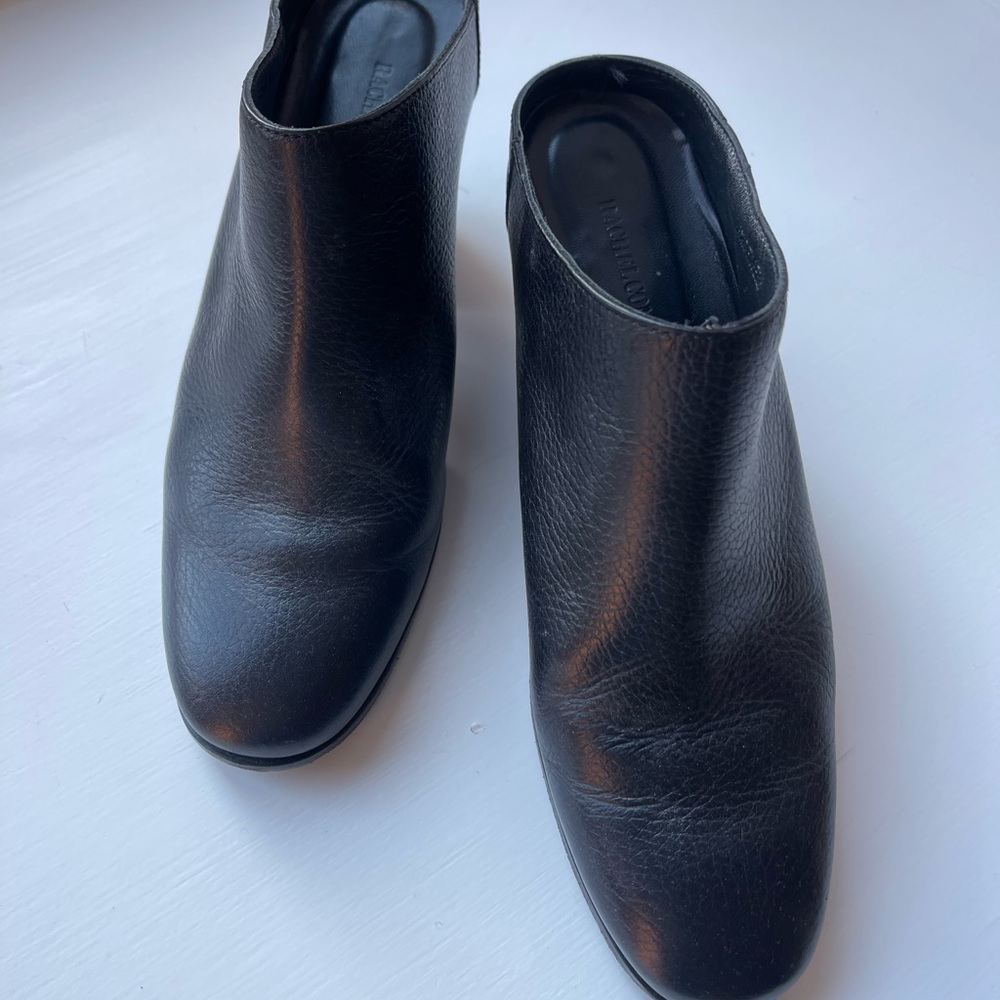 Rachel Comey Black Leather Block Heel Mules - Picture 9 of 10